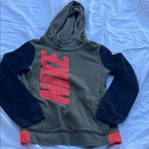 Nike Olive and Black Hoodie with Red Accents